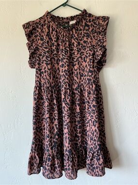 Miss Sparkling Leopard Print Ruffle Dress